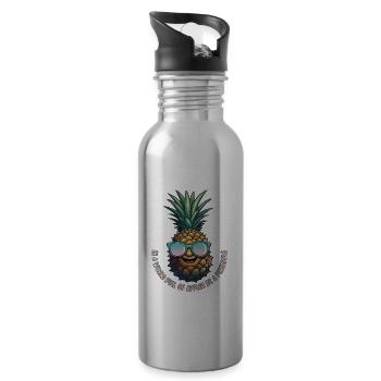 Pineapple Pineapple Cool Sunglasses Gift - Water bottle with straw - silver - Right