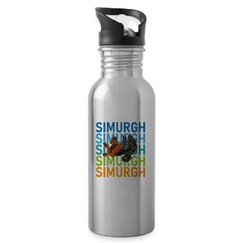 Faravahar Zoroastrianism Simurgh Persia - Water bottle with straw - silver - Right