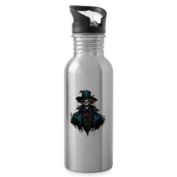 Vogelscheuche / Erntehelfer / Maisfeld / Feld - Trinkflasche mit integriertem Trinkhalm - Lightsilver - Rechts