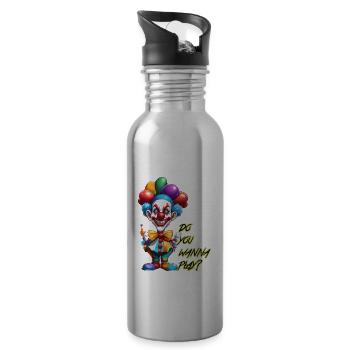 Clown / Circus / Carnival / Carnival / Playful - Water bottle with straw - silver - Right