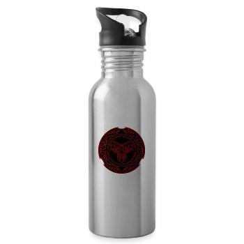 Wikinger Widder Aries - Trinkflasche mit integriertem Trinkhalm - Lightsilver - Rechts
