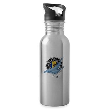 Barbados Humpback Whales - Water bottle with straw - silver - Right