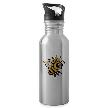 Bee Comic Crown - Water bottle with straw - silver - Right