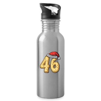 46 Nombre Noël - Gourde avec paille intégrée - argent clair - Droite