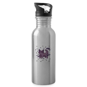 Cute corgi star constellation | illustration - Water bottle with straw - silver - Right