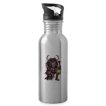 Cryptid Wendigo - Water bottle with straw - silver - Right