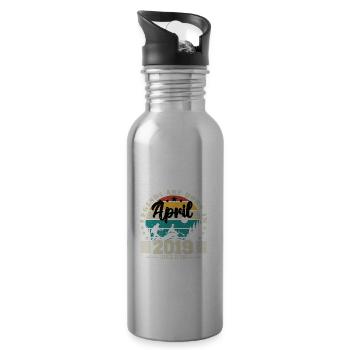 April 2019 Birthday gift April 2019. April - Water bottle with straw - silver - Right