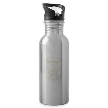 Vintage Né(e) en juillet 1979 anniversaire Juillet - Gourde avec paille intégrée - argent clair - Droite