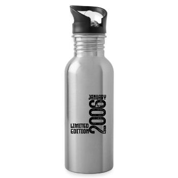 January 2006 Birthday Gift. January 2006. - Water bottle with straw - silver - Right