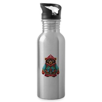 Russische Tradition Weihnachten - Trinkflasche mit integriertem Trinkhalm - Lightsilver - Rechts