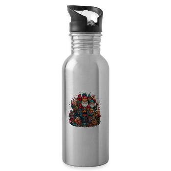 Russische Tradition Weihnachten - Trinkflasche mit integriertem Trinkhalm - Lightsilver - Rechts