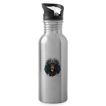 Göttin Stammeshäuptling Kopfschmuck - Trinkflasche mit integriertem Trinkhalm - Lightsilver - Rechts