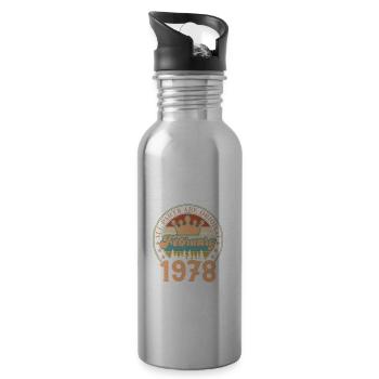Februar 1978. Februar 1978 Geburtstagsgeschenk. - Trinkflasche mit integriertem Trinkhalm - Lightsilver - Rechts