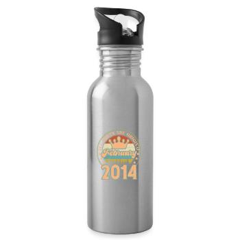 February 2014. February 2014 Birthday Gift. - Water bottle with straw - silver - Right