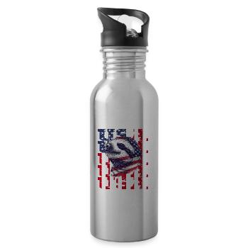 Patriotisches Faultier Amerikanische Flagge Tier - Trinkflasche mit integriertem Trinkhalm - Lightsilver - Rechts