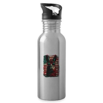 Coole Amerika Llama Sonnenbrille Patriotisch - Trinkflasche mit integriertem Trinkhalm - Lightsilver - Rechts