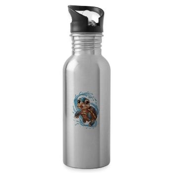 Schildkröte für Kinder für - Trinkflasche mit integriertem Trinkhalm - Lightsilver - Rechts