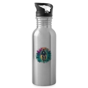 Fahrradfahren Fahrrad Radfahren für einen - Trinkflasche mit integriertem Trinkhalm - Lightsilver - Rechts