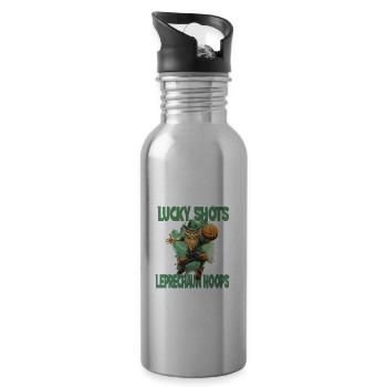 Leprechaun Basketball Irish Irland - Trinkflasche mit integriertem Trinkhalm - Lightsilver - Rechts