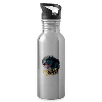 Werwolf für einen Werwolf Fan - Trinkflasche mit integriertem Trinkhalm - Lightsilver - Rechts