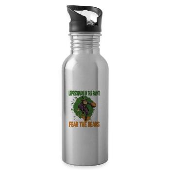 Leprechaun Bart Basketball für einen - Trinkflasche mit integriertem Trinkhalm - Lightsilver - Rechts