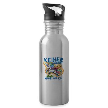 Keiner glitzert mehr wie ich für einen Einhorn - Trinkflasche mit integriertem Trinkhalm - Lightsilver - Rechts