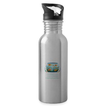 Bevor Du Fragst Aquarium Fische - Trinkflasche mit integriertem Trinkhalm - Lightsilver - Rechts