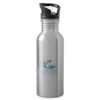 Bevor Du Fragst Angler Fisch Selbst Gefangen - Trinkflasche mit integriertem Trinkhalm - Lightsilver - Rechts