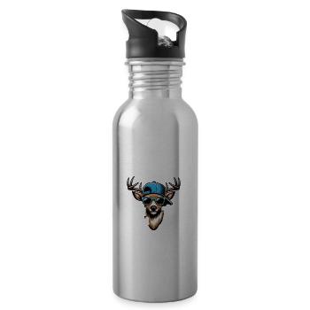 BÄÄM Ich Bin 11 Geburtstag Hirsch Geburtstagsdeko - Trinkflasche mit integriertem Trinkhalm - Lightsilver - Rechts