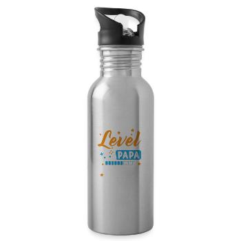 Level Complete Papa 2025 Loading Gamer Papa - Trinkflasche mit integriertem Trinkhalm - Lightsilver - Rechts