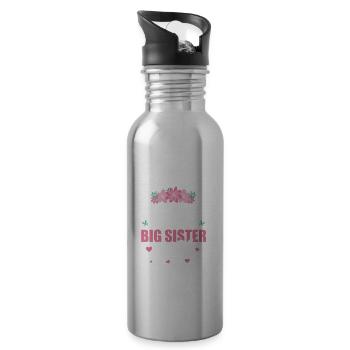 This Girl Becomes A Big Sister 2026party Blumen - Trinkflasche mit integriertem Trinkhalm - Lightsilver - Rechts