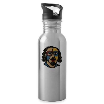 Thick Uncle Pablo P. Style - Water bottle with straw - silver - Right