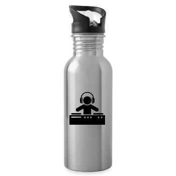 dj party - Trinkflasche mit integriertem Trinkhalm - Lightsilver - Rechts