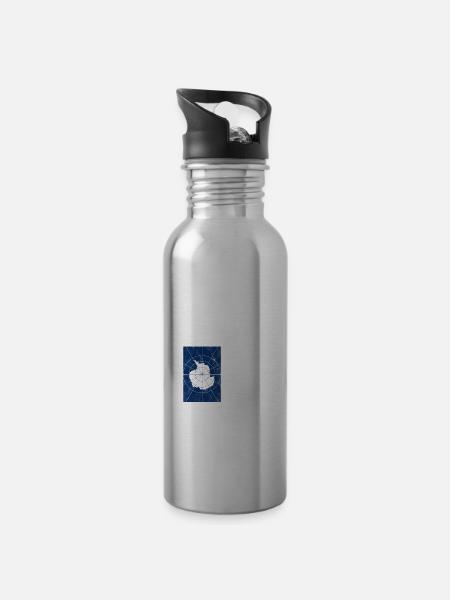 Antarktis - Trinkflasche mit integriertem Trinkhalm - 