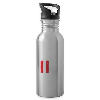 Autriche - Gourde avec paille intégrée - argent clair - Droite