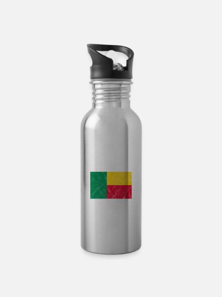 Benin - Trinkflasche mit integriertem Trinkhalm - 
