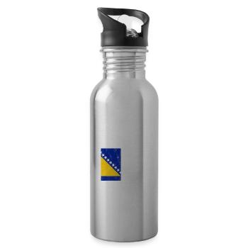 Bosnia and Herzegovina - Water bottle with straw - silver - Right