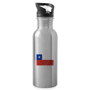 Chile - Trinkflasche mit integriertem Trinkhalm - Lightsilver - Rechts