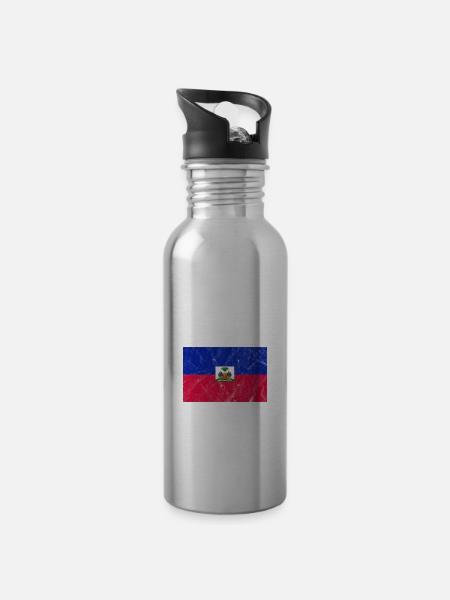 Haiti - Trinkflasche mit integriertem Trinkhalm -