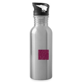 Qatar - Water bottle with straw - silver - Right
