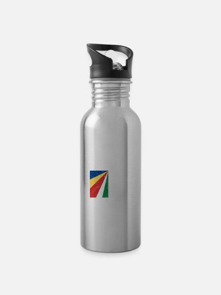 Seychellen - Trinkflasche mit integriertem Trinkhalm -