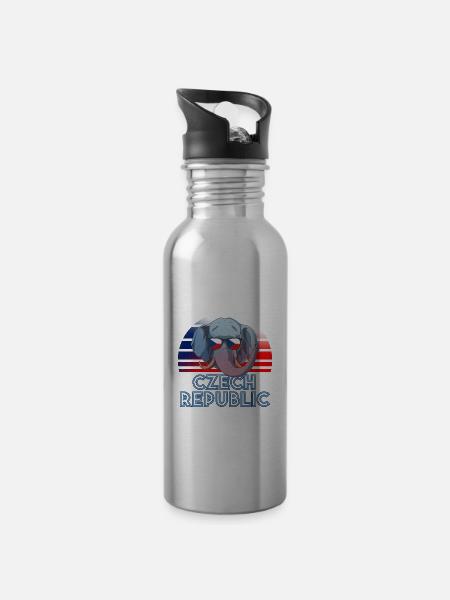 Tschechische Republik - Trinkflasche mit integriertem Trinkhalm -