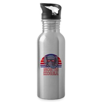 North Korea - Water bottle with straw - silver - Right