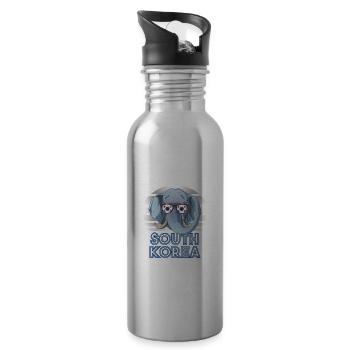 Südkorea - Trinkflasche mit integriertem Trinkhalm - Lightsilver - Rechts
