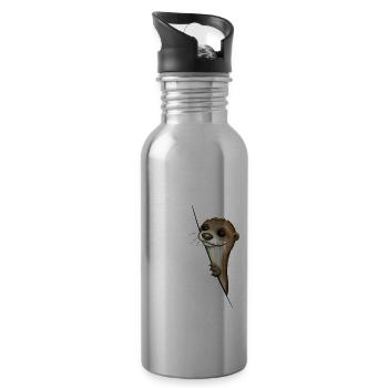 I Speak Otter Fluently! Linguistically gifted otter fun - Water bottle with straw - silver - Right