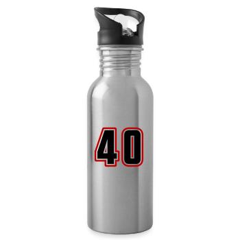 40 nombre symbole - Gourde avec paille intégrée - argent clair - Droite