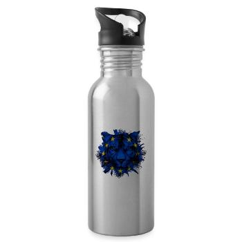 Europäische Union - Trinkflasche mit integriertem Trinkhalm - Lightsilver - Rechts