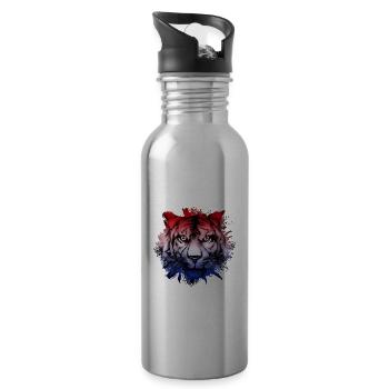 Niederlande - Trinkflasche mit integriertem Trinkhalm - Lightsilver - Rechts