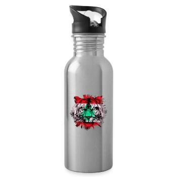 Libanon - Trinkflasche mit integriertem Trinkhalm - Lightsilver - Rechts
