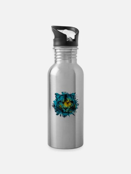 Kenya - Water bottle with straw - silver